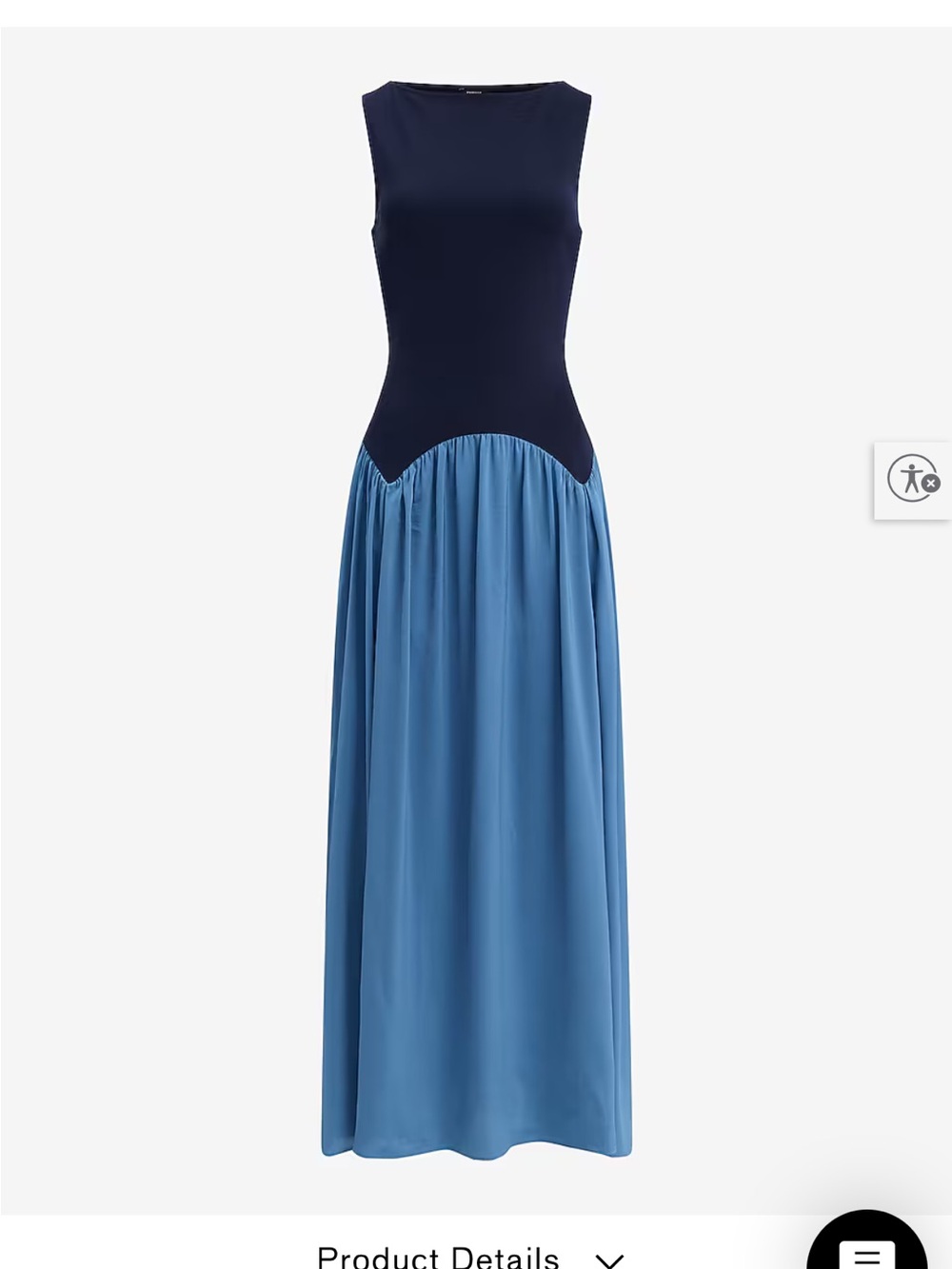 Express Two-Tone Navy & Light Blue Maxi Dress